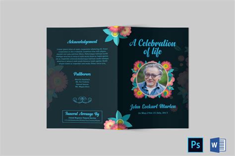 Funeral Program Template Obituary Program Template By Designscozy Thehungryjpeg