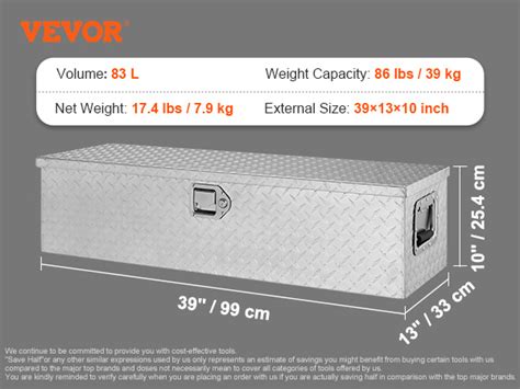 VEVOR Heavy Duty Aluminum Truck Bed Tool Box, Diamond Plate Tool Box ...