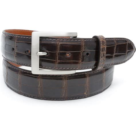 Glossy Brown Alligator Belt Southern Trapper