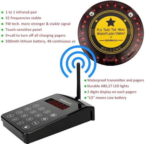 Retekess TD103 Long Range Coaster Pager System Efficient And Reliable