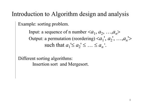 Introduction Of Algorithm And Its Analysis