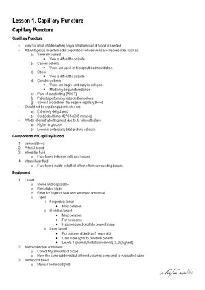 Lesson Pmls Lesson Finals Lec Lesson Specimen Handling And