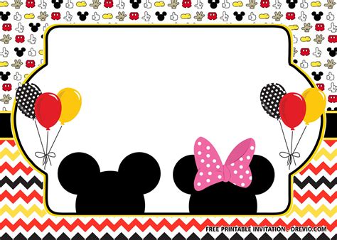 Paper Editable Mickey Mouse Invitation For Twins Minnie Mouse Siblings