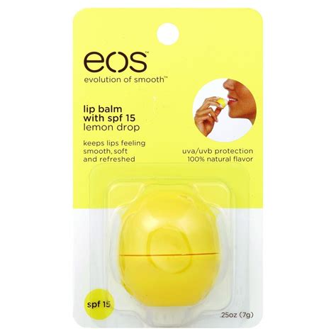 Eos Products Lip Balm Smooth Sphere Lemon Drop Spf 15 25 Oz Case Of 6 Eos Lip Balm