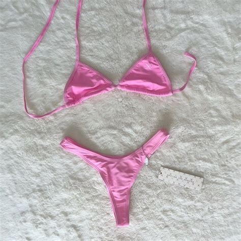 Boutine LA Swim Nwt Boutine La Bubblegum Pink S Bikini Bottom Top Ii Triangle Set Poshmark