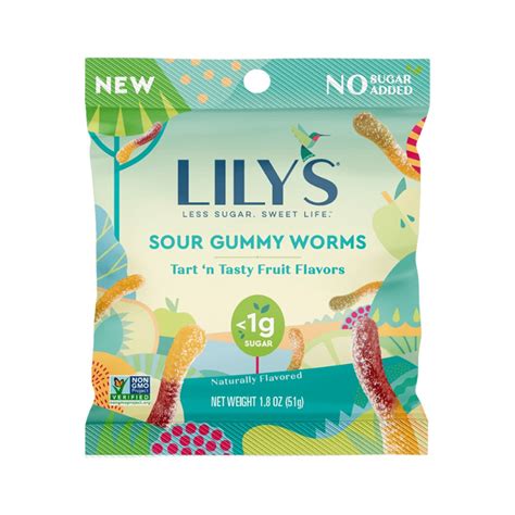 Lily S Sour Gummy Worms 1 8 Oz Bag