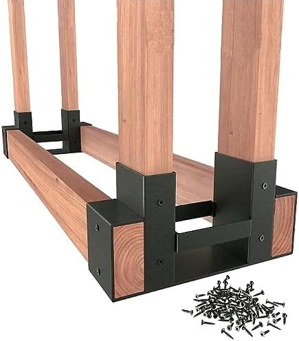 Amazon Qtlcohd Pcs Firewood Rack Brackets Outdoor Log Racks For