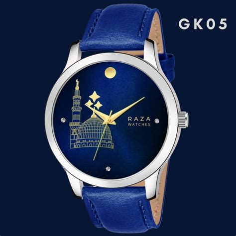 Raza Watches Round Blue Gk Men Analog Wrist Watch For Personal Use