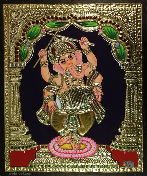 Ganesh Tanjore Painting Preview