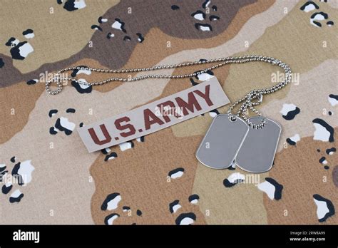 Us Army Desert Uniform With Dog Tags Stock Photo Alamy