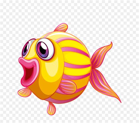 Gambar Ikan Kartun Di Laut Cartoon Sea Fish And Ocean Animals Vector