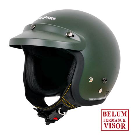 Promo Cargloss CFM Retro Helm Half Face Green Doff Hijau XL Kab