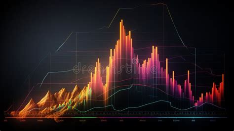 Glowing Stock Market Chart With Trend Lines For Financial Forecasting