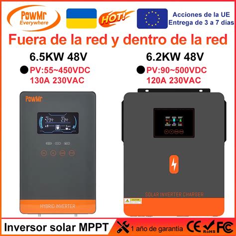 PowMr Inversor Solar H Brido Fuera De La Red Cargador De Arranque Bajo