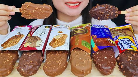 Asmr Chocolate Ice Cream Haagen Dazs Chocolate Almond Salted Caramel