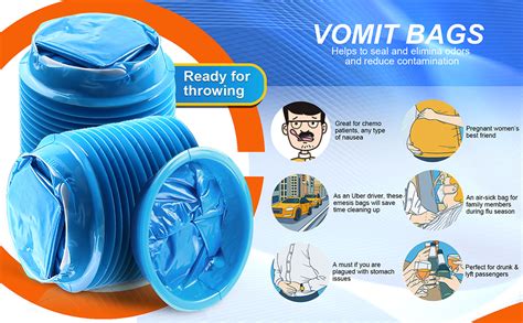 Amazon Emesis Bags Ygdz Pack Disposable Vomit Bags Blue Barf