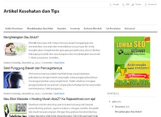 Artikel Dan Tips Kesehatan Direktori Weblog