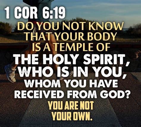 1 Cor 6 19 Bible Truth Scripture Verses Body Is A Temple