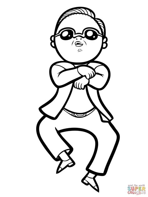 Coloriage Psy Gangnam Style Coloriages Imprimer Gratuits The Best