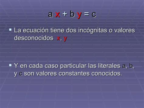 Ecuaciones Lineales De La Forma Ax By C PPT