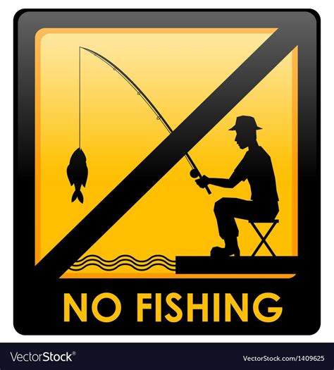 No Fishing Sign Royalty Free Vector Image Vectorstock Fishing Signs