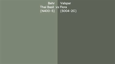 Behr Thai Basil N400 5 Vs Valspar Flora 5004 2C Side By Side Comparison