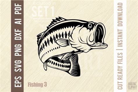 Largemouth Bass Fishing Design Svg Graphic By Signreadydclipart