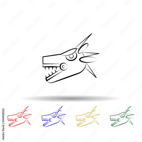 Quetzalcoatl Multi Color Style Icon Simple Thin Line Outline Vector