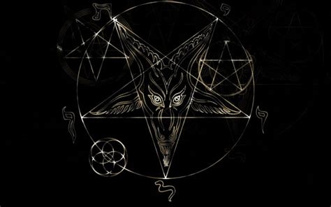 HD Wallpaper Baphomet Pentagram Dark Occult Black Background