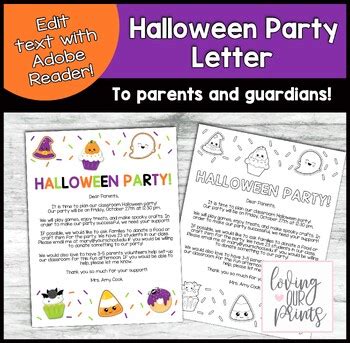 Editable Halloween Letter to Parents, Classroom Halloween Party ...