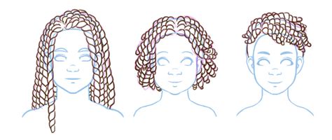 How To Draw Natural Textured Afro Hairstyles Afros Locs Braids