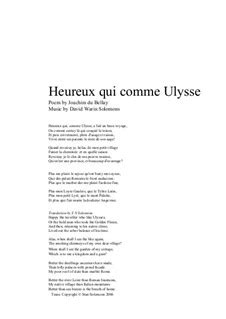 Heureux Qui Comme Ulysse For Alto And Guitar By D W Solomons On MusicaNeo