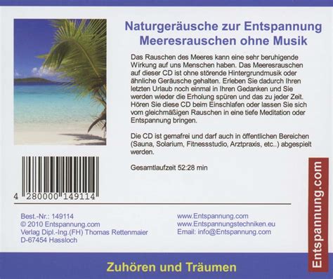 Naturgeräusche zur Entspannung Meeresrauschen ohne Musik CD jpc