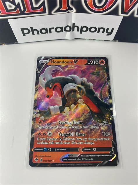 Houndoom V Ultra Rare Holo 021 189 Darkness Ablaze NM Pokemon Card