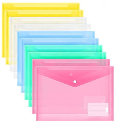 MILOLO Plastic Envelopes Poly Envelopes, 10 Pack US Letter A4 Size ...