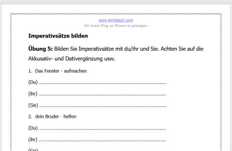 Imperativ Übungen PDF Lerntipp2
