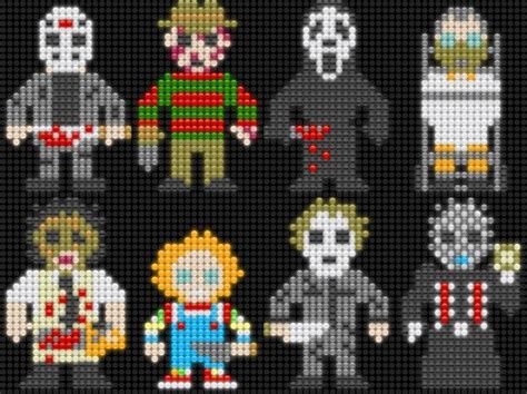 Horror Movie Halloween Cross Stitch Patterns Perler Bead Art Horror