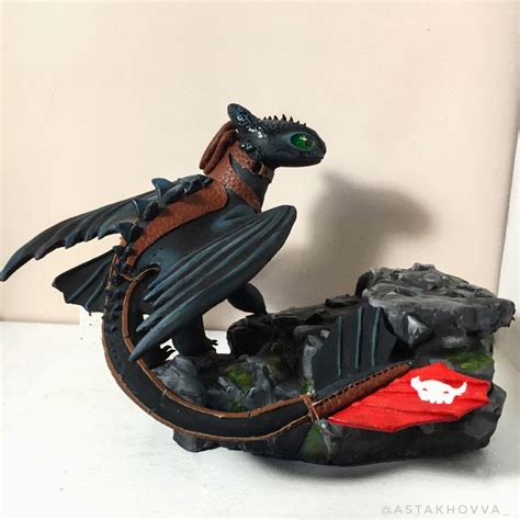 Httyd toothless dragon handmade figurine night fury – Artofit