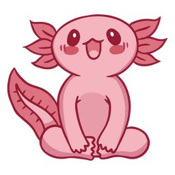 Diseño PNG Y SVG De Yogui Axolotl Trazo De Color Pose De Loto Para