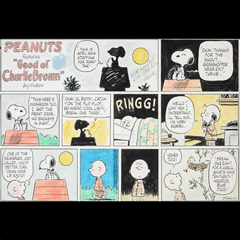 Charles M Schulz Peanuts Sunday Comic Strip Original Art Dated 4 25