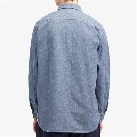 Beams Plus Chambray Work Shirt Blue End