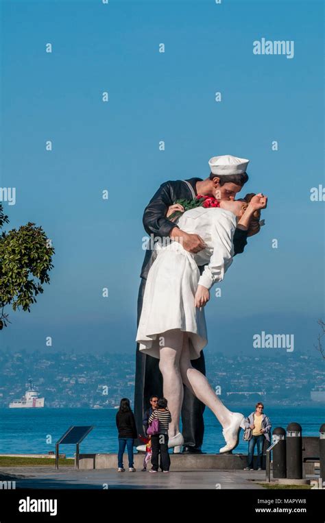 Unconditional Surrender Sculpture By Seward Johnson At The Uss Midway Aircraft Carrier Museum