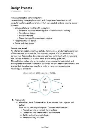 Human Computer Interaction Unit 5 Models And Theories HCI Models An