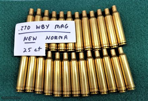 New Norma 270 Weatherby Mag Brass 50 Ct Plus Wby Brass