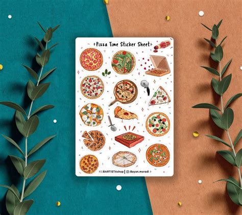 Pizza Time Sticker Sheet, Pizza Stickers, Planner Stickers, Journal ...