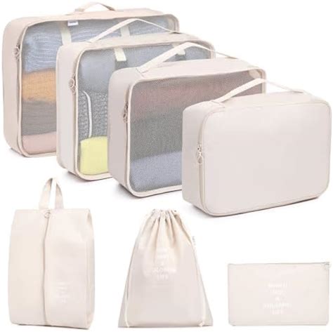 SUPERBE Packing Cubes Set Of 7 Suitcase Organiser Bags Packing Cubes