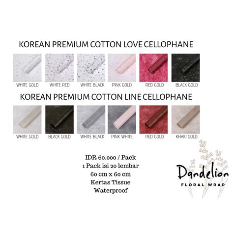 Jual Flower Wrapping Korean Premium Cotton Love Line Kertas Buket