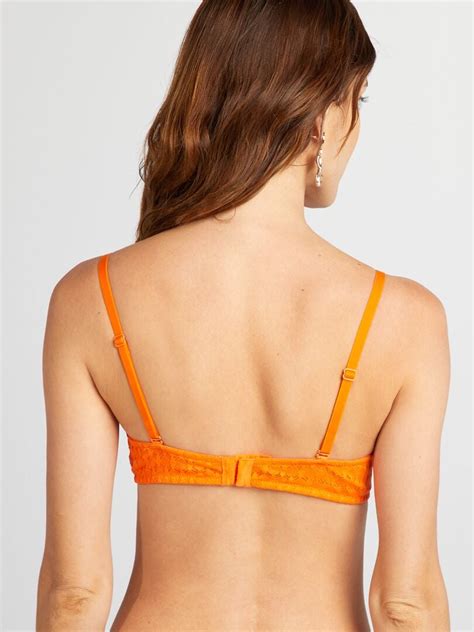 Soutien Gorge Corbeille En Dentelle Orange Kiabi 12 00