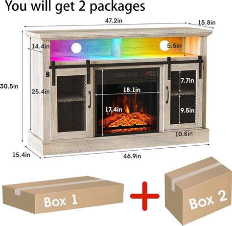 Soporte De Tv Con Chimenea Para Televisores De Hasta Pulgadas