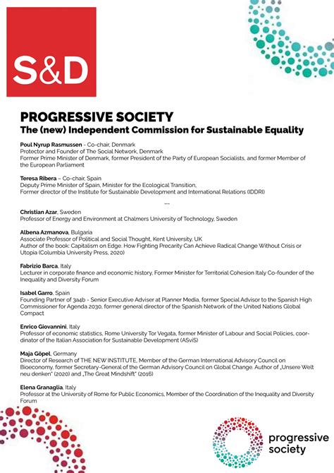 Progressive Society : The Independent Commission for Sustainable